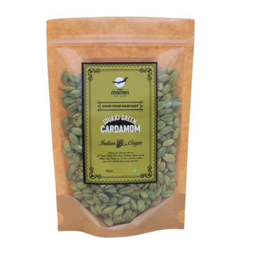 Nilgiri Marten Idukki Green Cardamom (Elaichi) 8.5 MM+ Cardamom pods, GiTagged