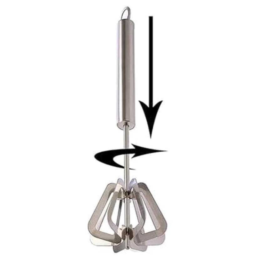 NEWWAY KITCHEN AND HOME APPLIANCE Power Free Stainless Steel Push Whisk Hand Blender, Mathani, Ravai, Madhani, Egg Beater, Frother, Stirrer, Blending, Whisking, Beating, Stirring (Egg Whisker) view 2