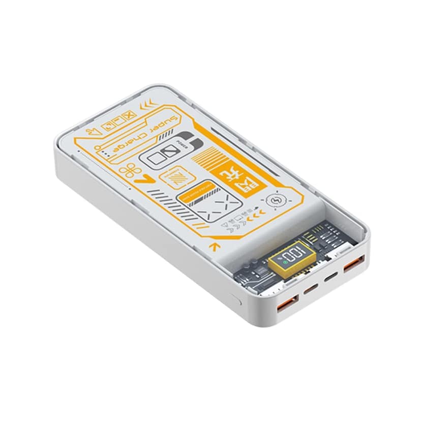 IKALL IKPB50 20000mAh Power Bank | 22.5W Fast Charging | 3 Output Ports (2 Type A Connector & 1 Type C Connector) | Compatible with Smartphone, Tablet, Smartwatch, Trimmer (White) IKALL IKPB50 20000mAh Power Bank | 22.5W Fast Charging | 3 Output Ports (2 view 2