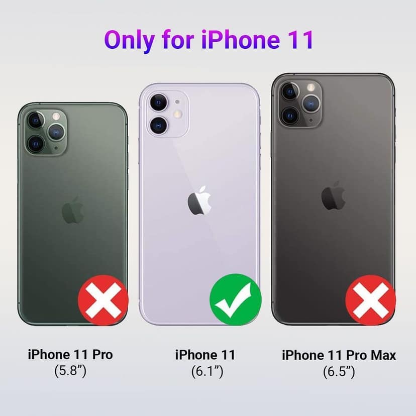 LIRAMARK PU Leather Flexible Back Cover Case Designed for iPhone 11 view 2