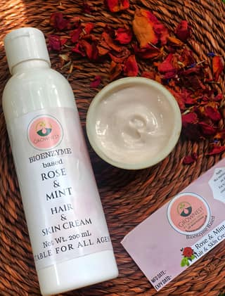 Glownest By Grownest Rose Mint Probiotic Lotion All In One Hair & Body, 200 ml