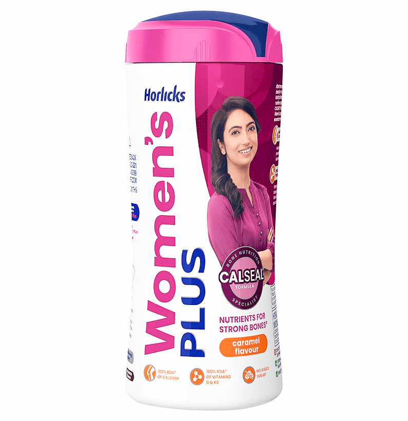 Womens Horlicks Plus Caramel Flavour Jar 400 G