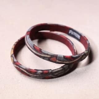 Multicolor Handpainted Kalamkari Bangle Set of 2
