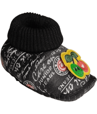 YESKART - Black Booties For Baby Boy & Baby Girl 0-3 Months ( Pack of 1 )