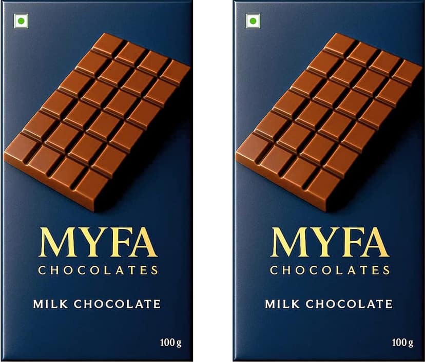 Myfa Chocolates Milk Chocolate Bar | A Luxury Mouth Melting Chocolate Bar | Pack of 2