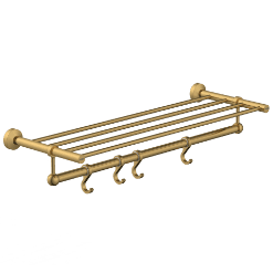 LE-GG-01 Towel Rack With Towel Holder & Hook (Glossy Gold)