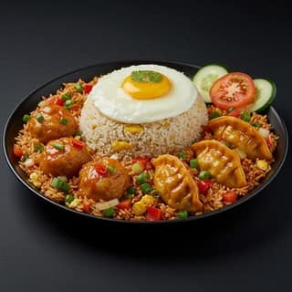 Egg Veg Manchurian Rice