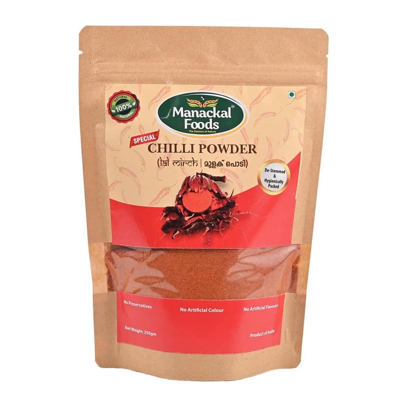 Manackal Foods Special Blend Chilly Powder 250g | Unique Mix of Kashmiri, Piriyan & Red Chillies | Rich Colour & Balanced Heat | Pure & Natural | No Preservatives