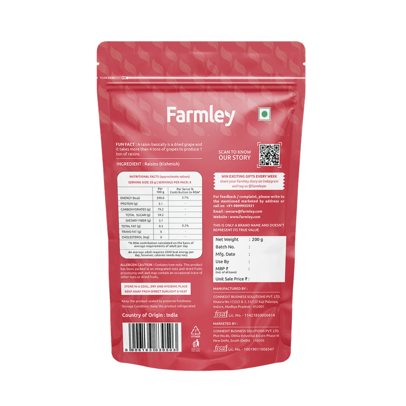 Farmley Prasadam Raisins (Kishmish) 200 g view 2