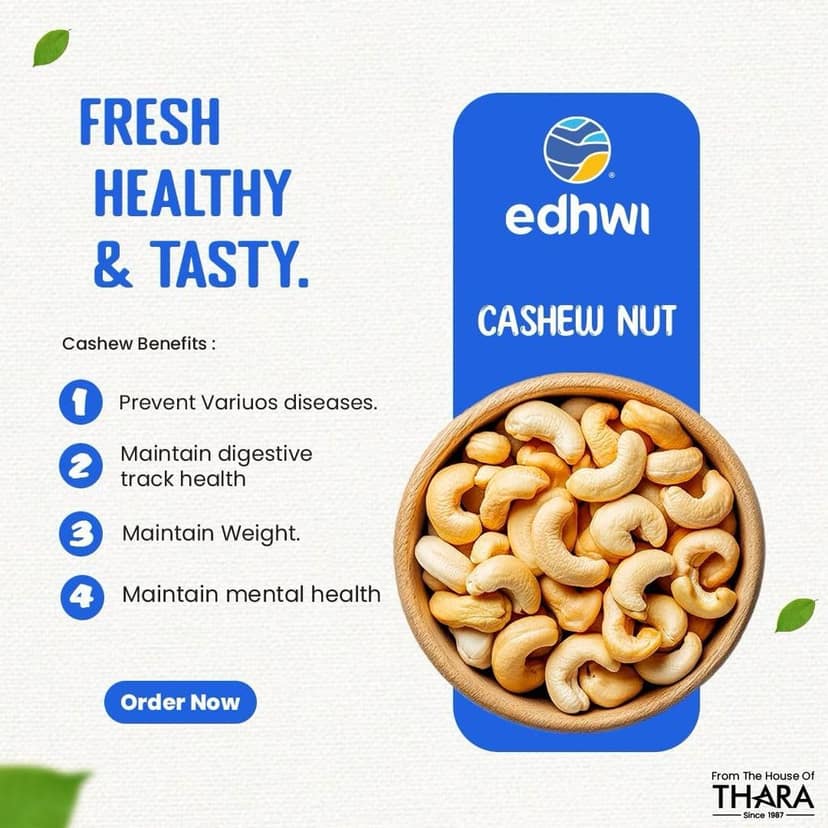 Edhwi Nuts Salted, Pepper & Plain Cashew Pack of 3, 80gram Each Combo view 2