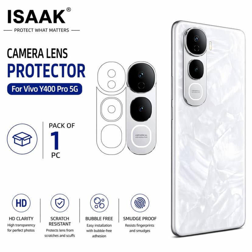 ISAAK Back Camera Lens Protector compatible for Vivo Y400 Pro (Pack of 1)