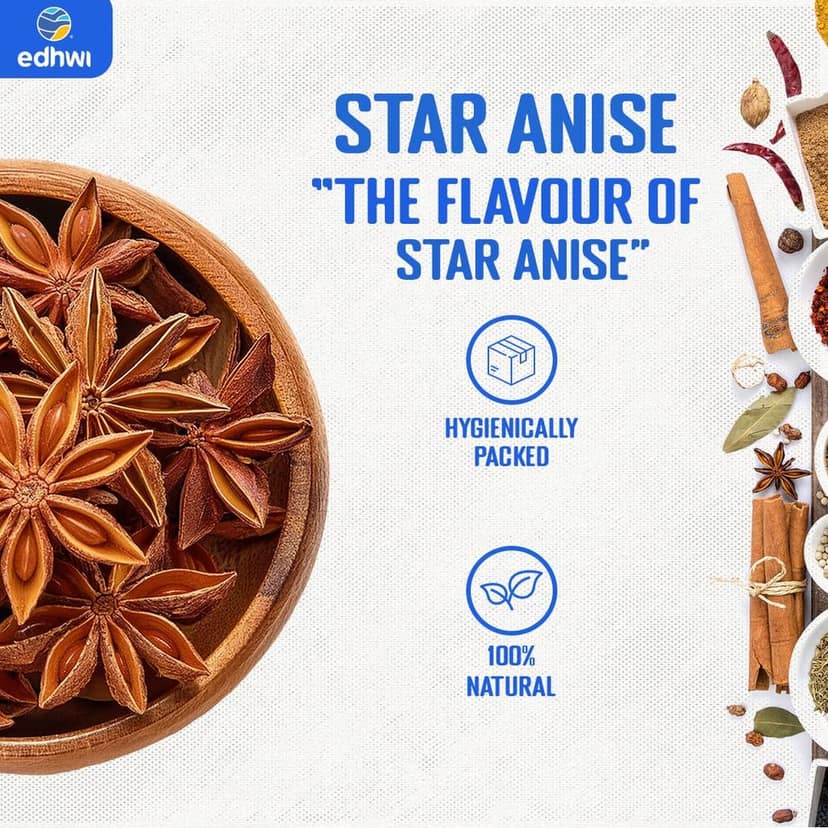 EDHWI Spice Combo - Star Anise 50g, Clove 100g, Cumin 100g and Nutmeg 40g - Natural Spices for Cooking, Baking & Spice Blends view 2