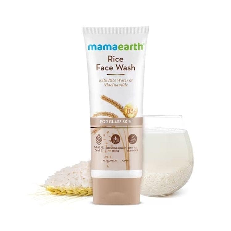 Mamaearth Rice Face Wash With Rice Water & Niacinamide For Glass Skin (100 ml) + Mamaearth Multani Mitti Face Wash (100ml) Pack of 2 view 2