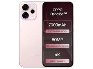 Oppo Reno 15C 5G Smartphone, 12GB RAM, 256GB Storage, Elegant Design - Afterglow Pink