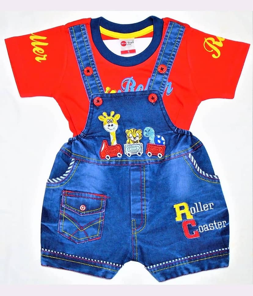 Wise Guys Pack of 1 Baby Boys Denim Dungaree Sets ( Yellow )
