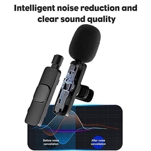 K8 Wireless Microphone for Android & iPhone, Plug and Play Lavalier Collar Mic with Noise Reduction for YouTube, Vlogging, Reels, Live Streaming & Video Recording view 2