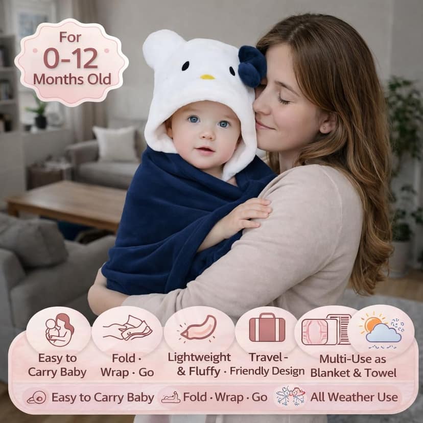 First Kick Baby Blanket Newborn Combo Gift Pack of Swaddle Wrapper | Baby Bath Towel, 0-9 Months, Length 68 cm x Width 68 cm, Pack of 2 Pcs. First Kick Baby Blanket Newborn Combo Gift Pack of Swaddle Wrapper | Baby Bath Towel, 0-9 Months, Length 68 cm x view 2