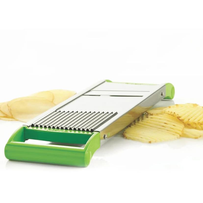 Apex Stainless Steel Vegetable Slicer 2-in-1 | Dual Blade Plain & Ripple Cutter | Durable Kitchen Slicer for Vegetables & Fruits view 2
