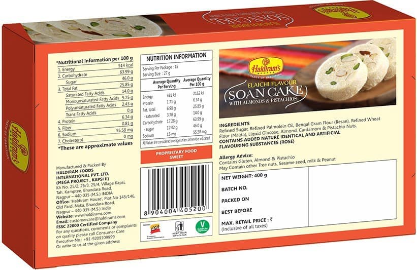 Haldiram's Nagpur Soan Cake(400g)Mini Gulab Jamun 500g With 2 Rakhi Assorted Gift Box (Multicolor) view 2