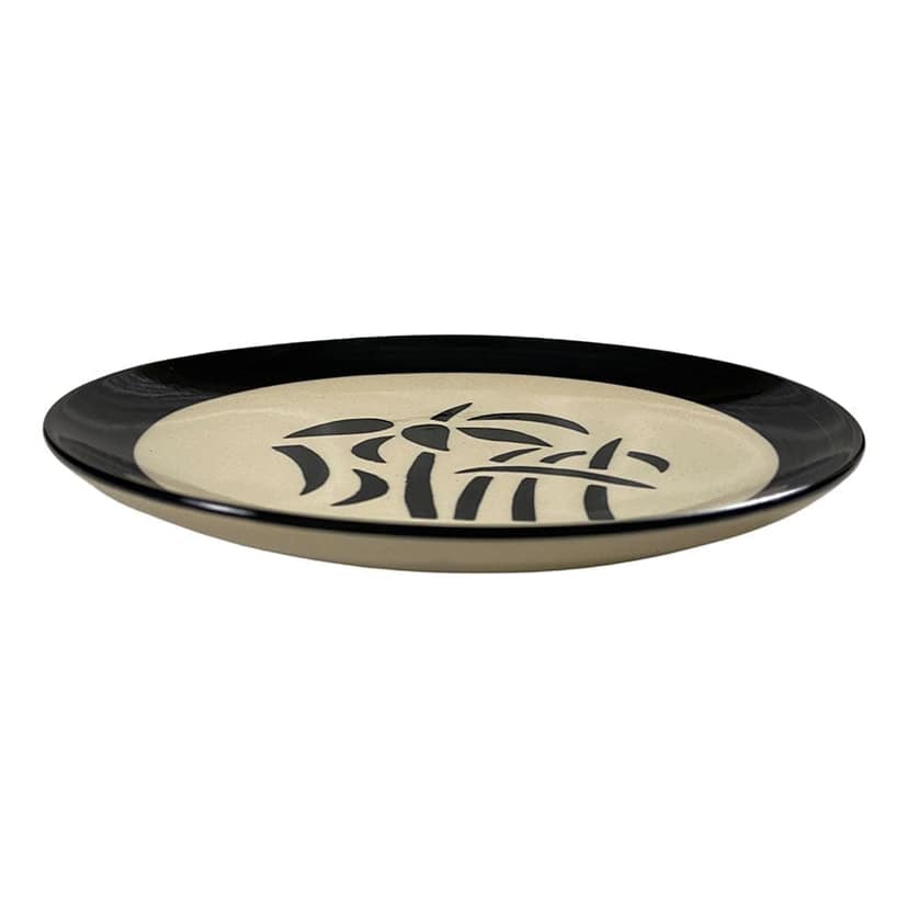 Ceramic Dining Black & Off-White Hand-Painted Ceramic 7Inchs Quarter Plates Set of 4 view 2