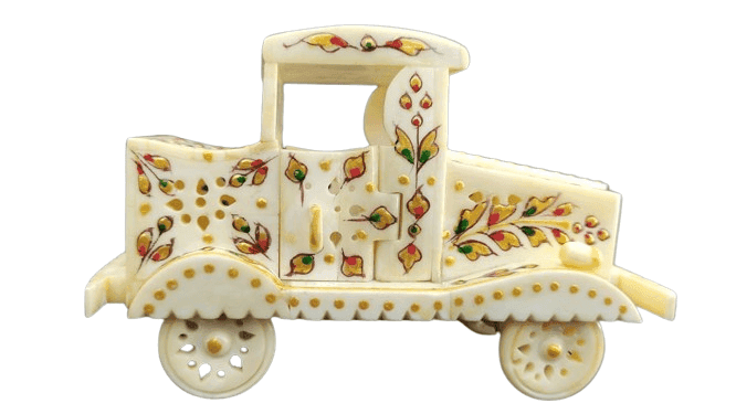 Jakir Husain Bone Decorative Car with Ambuz Painting 5 Inch view 2