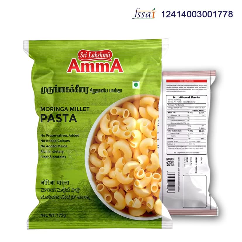 Sri Lakshmi AmmA Millet Pasta | Pack of 6 | Moringa, Pearl, Proso, Samba, Ragi, Red rice view 2