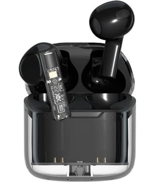 VEhop PRO Transparent TWS In Ear True Wireless (TWS) 25 Hours Playback IPX4(Splash & Sweat Proof) Low Latency,Powerfull bass -Bluetooth V 5.2 Black