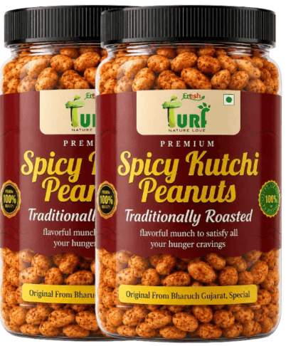 TURF FRESH - Spicy Kutchi Peanuts | Traditional Bharuch Roasted Sing Dana | Crunchy Masala Snack