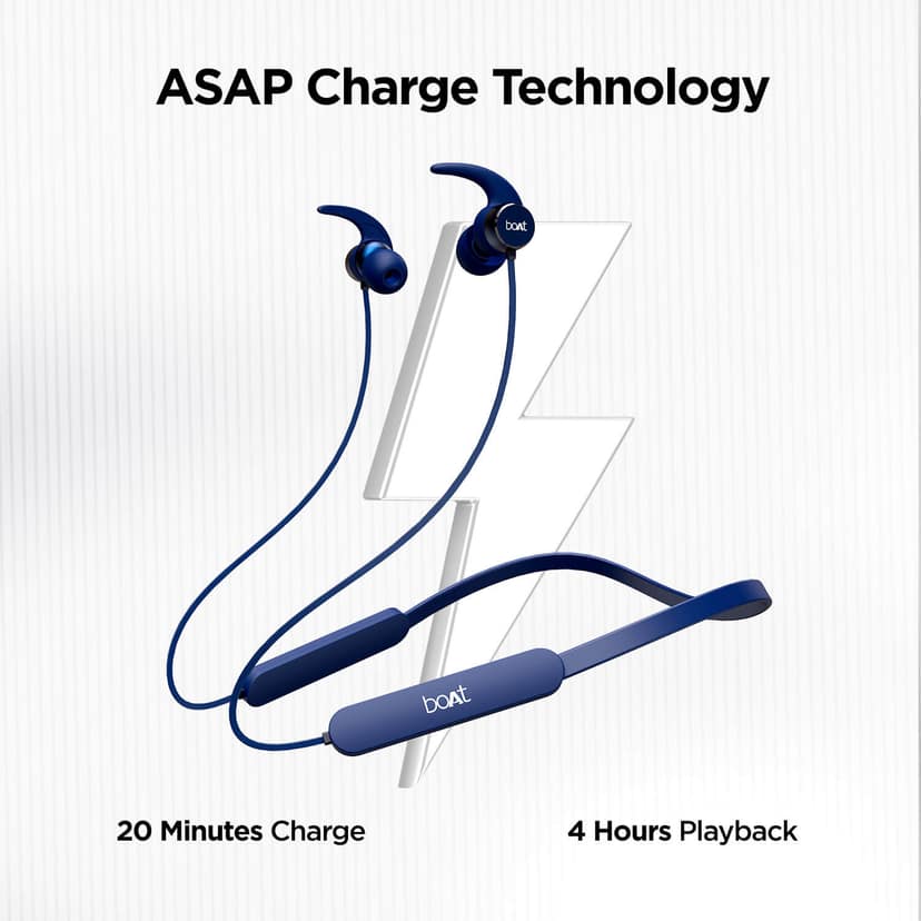 boAt Rockerz 255 Pro | Wireless Neckband with 10mm Drivers, Upto 8H Uninterrupted Music, Ergonomic and comfortable Navy Blue view 2