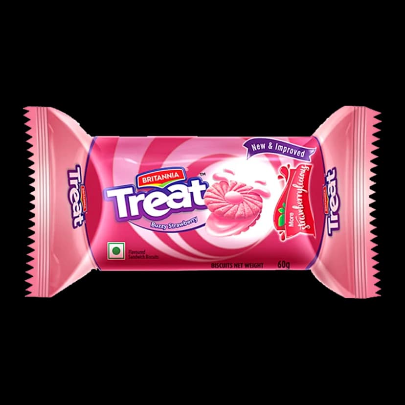 Britannia Treat Strawberry Cream Biscuits, 60 G