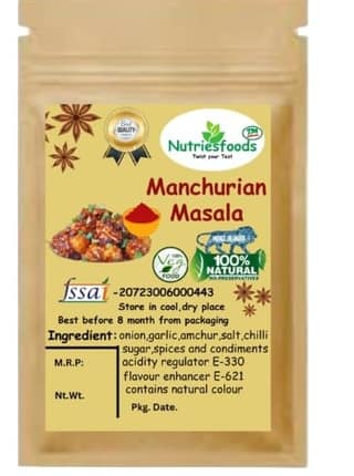 Nutriesfoods Manchurian Masala Veg Powder | Fresh & Flavorful Gravy Mix for Quick Homemade Veg Manchurian 100 g Pack