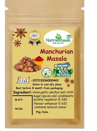 Nutriesfoods Manchurian Masala Veg Powder | Fresh & Flavorful Gravy Mix for Quick Homemade Veg Manchurian 100 g Pack
