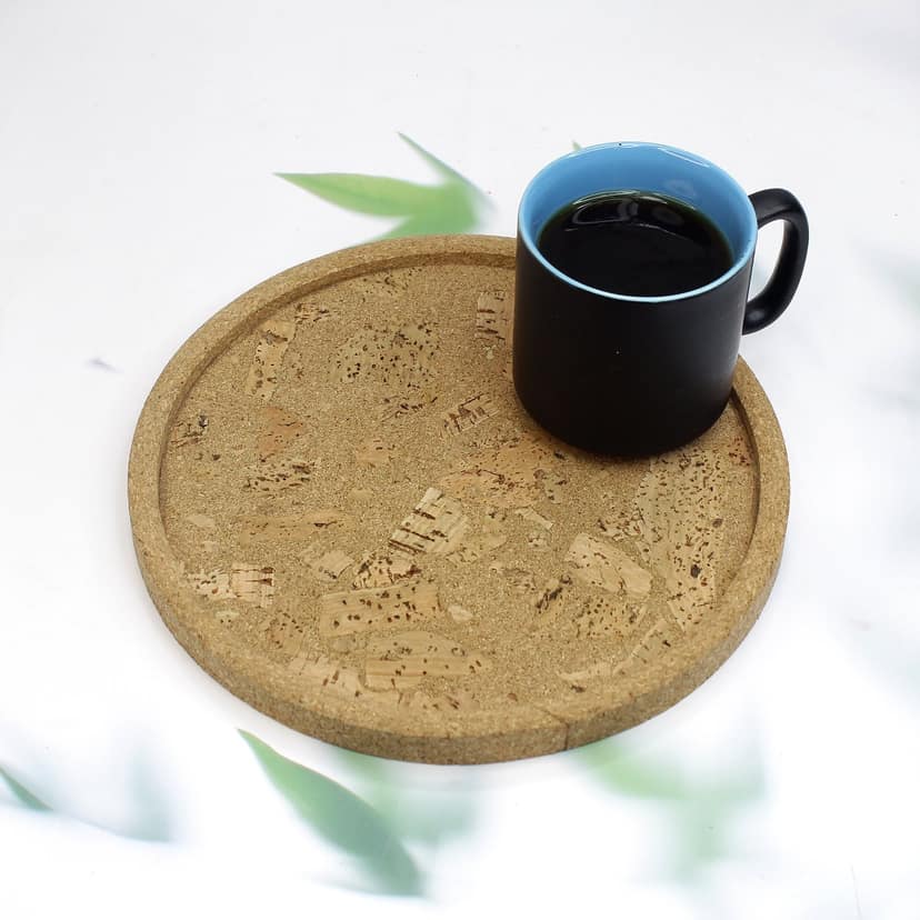 The Mohraj Cork Round Serving Tray Eco Friendly Design view 2