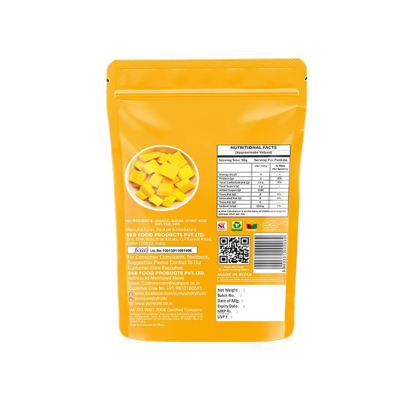 YUM YUM Dried Mango Slices, Healthy Ready-to-Eat Fruit Snack - 200g view 2