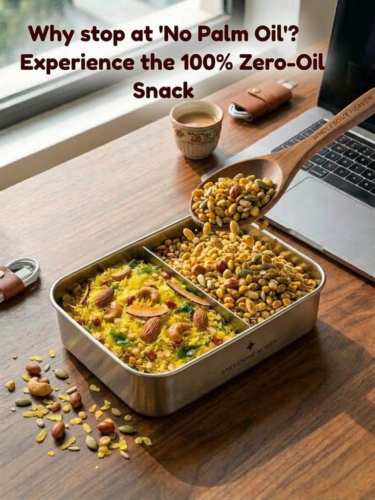 Wholesome Heaven Healthy Snacks Combo Pack | Zero Oil Poha Chiwda & Millet Mix | Diet Chivda Namkeen for Family | No MSG, No Palm Oil (400 g) (1600 g) view 2