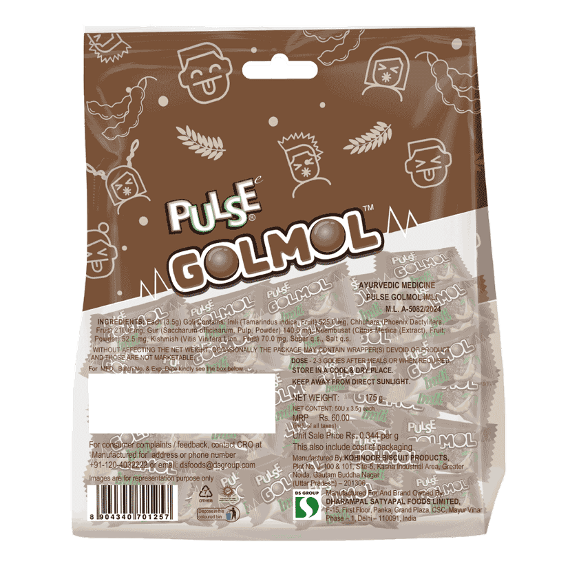 Pulse Golmol Pouch || Golmol Imli Goli || 50 Pieces || 175 Grams view 2