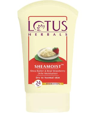 Lotus Herbals Sheamoist Shea Butter & Real Strawberry, 24 Hours Moisturising & Hydrating, 120G