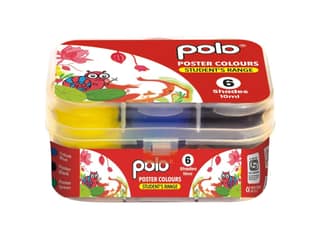 polo Vibrant 6-Color Poster Paint Set - Quick-Drying, Rich Colors for Artists & Kids - Perfect for Crafts, School Projects, and Creative Fun - Non-Toxic & Easy to Use