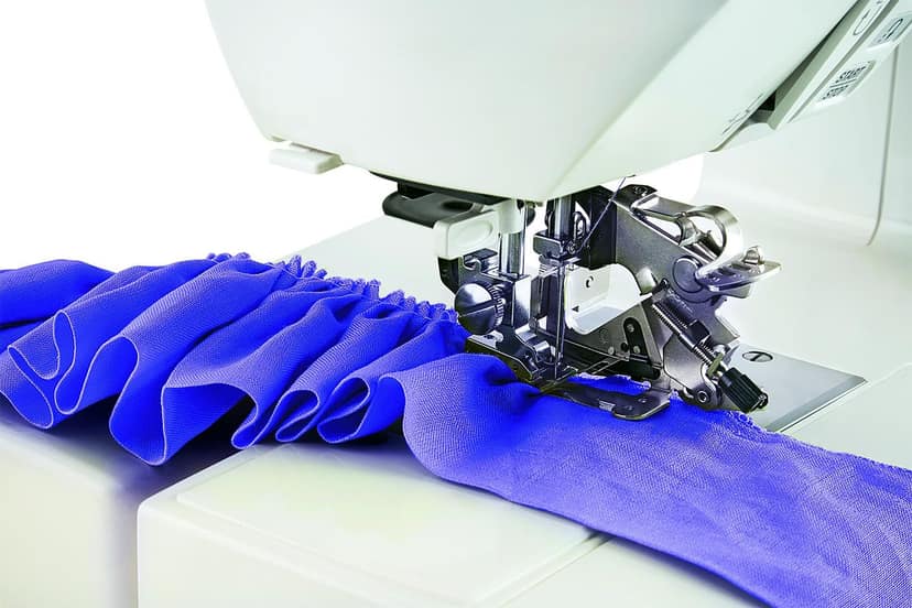 Usha Janome Marvela Automatic Zig-Zag Electric Sewing Machine, Free Sewing Kit, 14 stitch Function - White/Blue view 2
