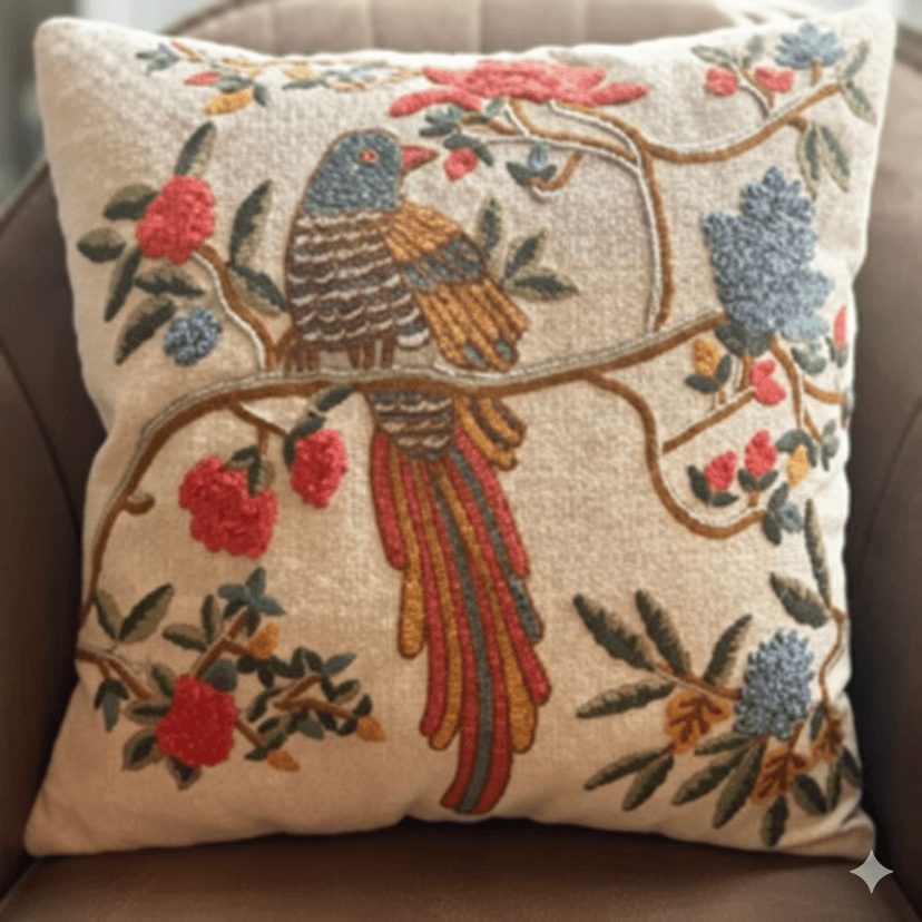 Nature Craaft Hand Embroidered Cotton Cushion Cover Pack of 2 view 2