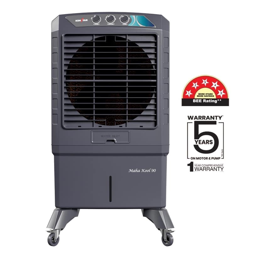Kenstar Maha Kool HC 90L Desert Air Cooler with Anti-Bacterial Honeycomb Pads, Grey view 2