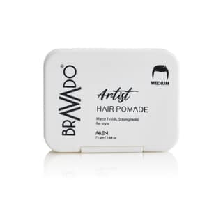 BRAVADO Artist Hair Pomade for Men | Matte Finish, Strong Hold & Easy Restyle | Texturizing Clay Wax with Kaolin, Beeswax & Candelilla | Paraben-Free | Hair Gel, Hair Clay Wax, Hair Cream | 75g