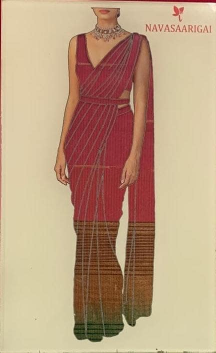 NVDHSS033- LIGHT PINK AND GREEN MEICHERY DOBBY SILK SAREE