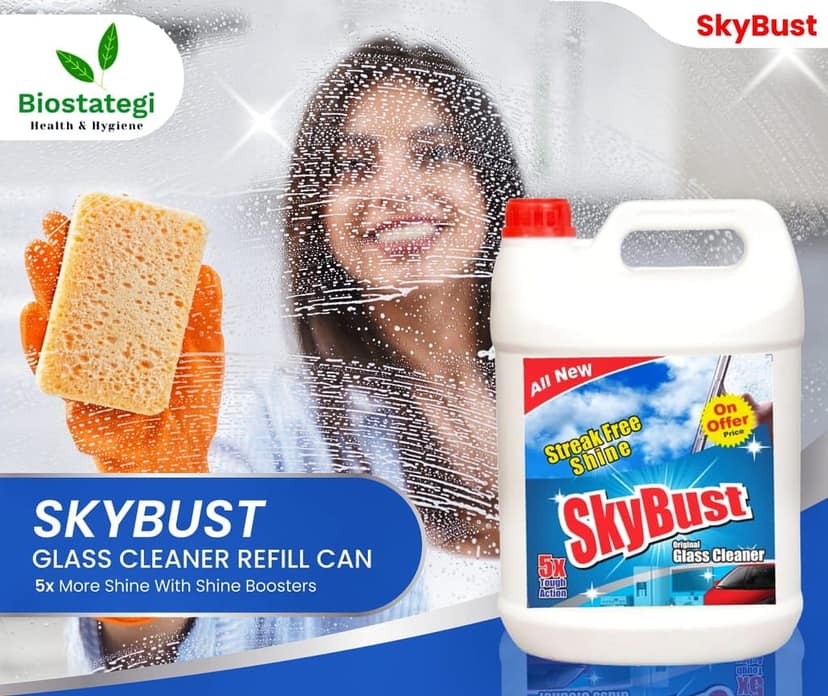 Skybust Glass Cleaner 5 Ltr Can & 500ml Free pack view 2