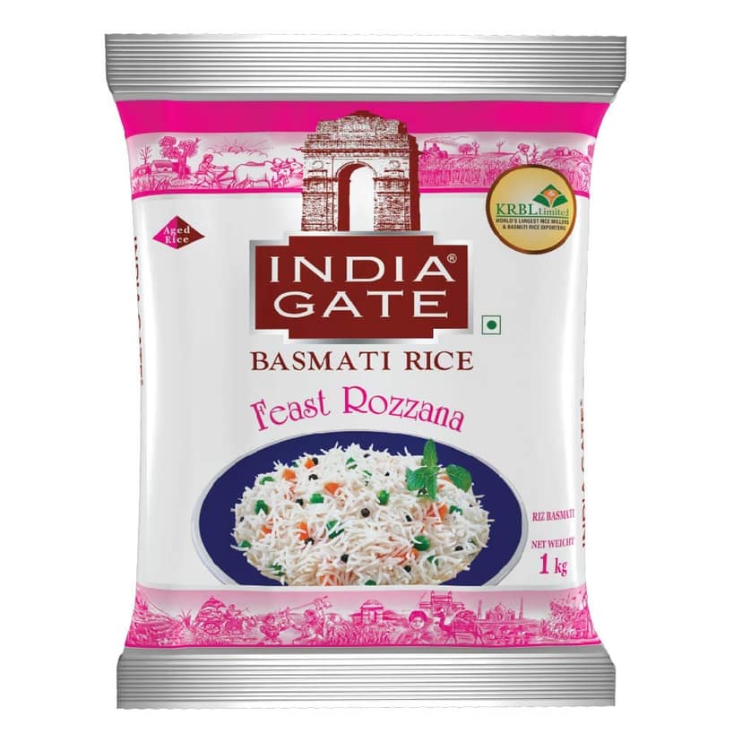 India Gate Basmati Rice Pouch, Feast Rozana 1kg