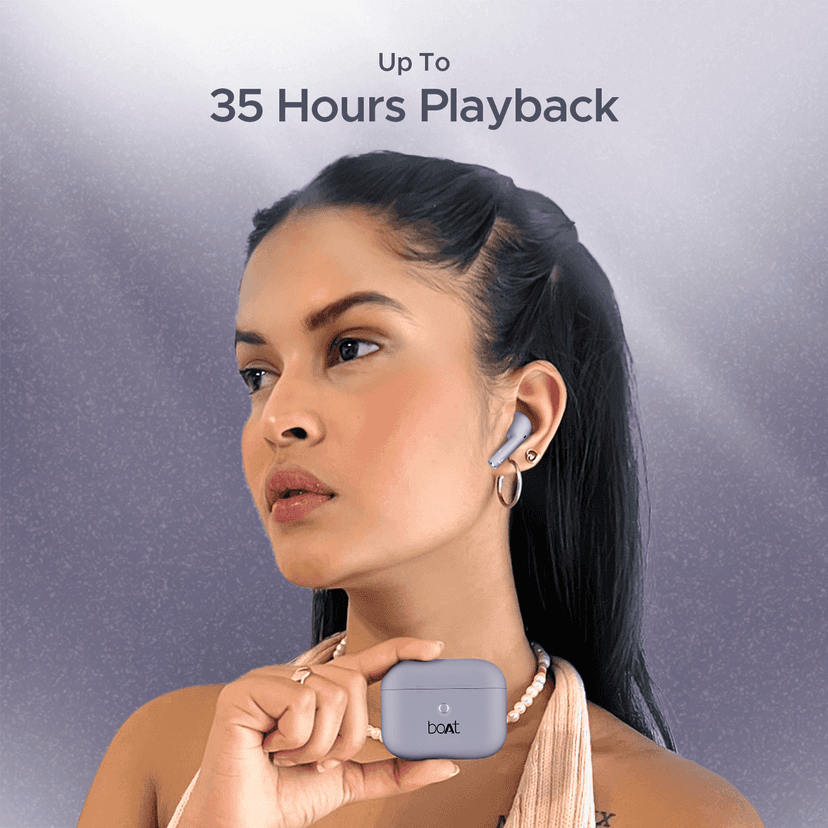 boAt Airdopes Alpha | True Wireless Earbuds with 35 Hours Playback, 13mm Drivers, ENx™ Tech, ASAP™ Charge, IWP™ Technology Peach Dusk view 2