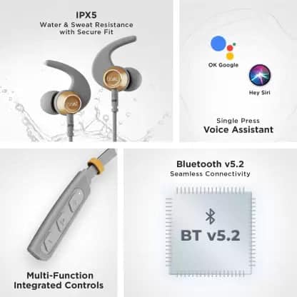 boAt Rockerz 235 Pro | Wireless Bluetooth Neckband with Up To 20 Hours Playback, BEAST™ Mode, ENx™ Technology Grey view 2