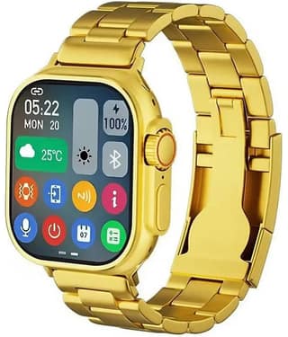 GMPex Ultra Smartwatch Calling Bluetooth Fitness with Golden & Black Strap