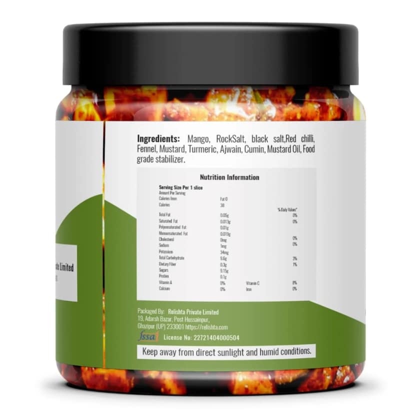 Relishta Mango Pickle 250 g Traditional Handmade Indian Achar view 2