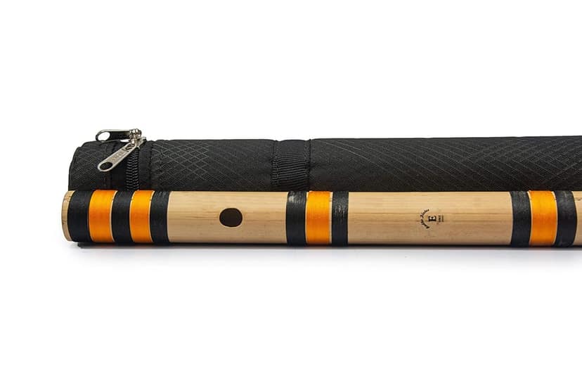 Radhe Flutes Bamboo Bansuri E Natural Right Handed Bass Octave (30 inch) With Hard Cover And Mineral Oil view 2